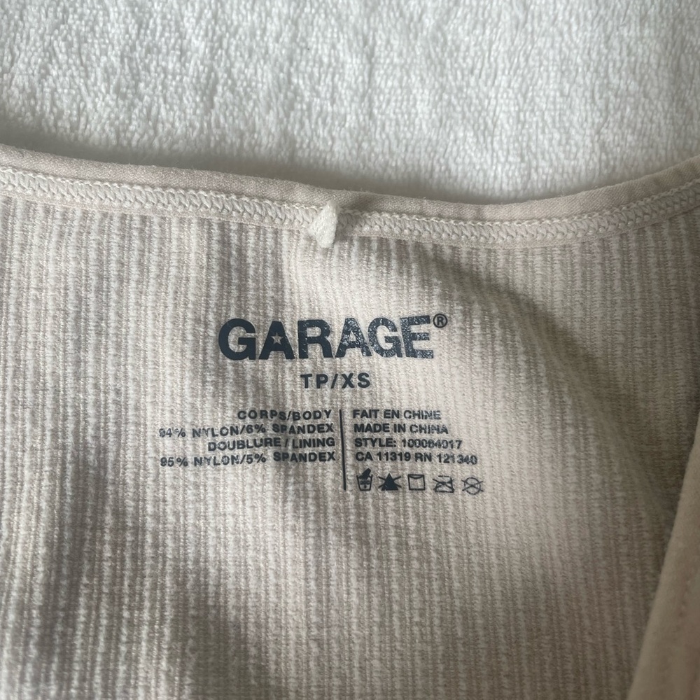 Garage Cream Ribbed Women's Top - Picture 3 of 3